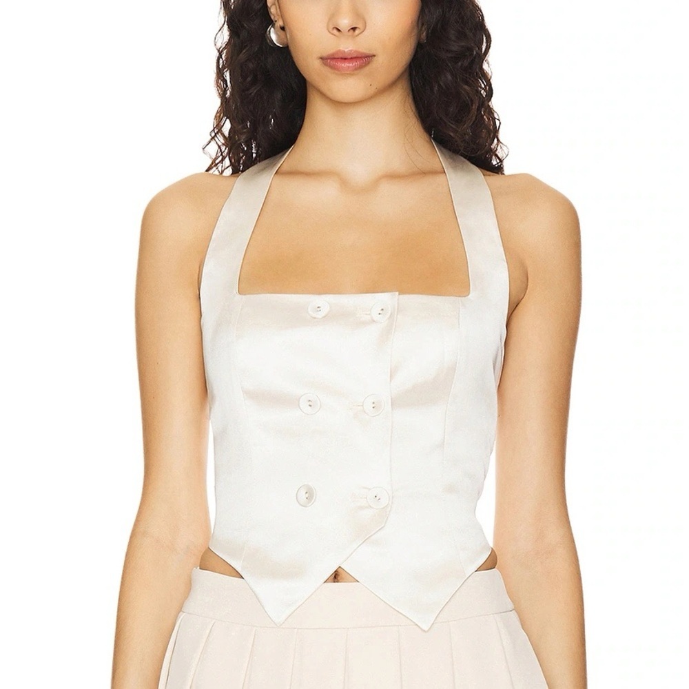 Nodress Halter Neck Vest in Pearl White Size S